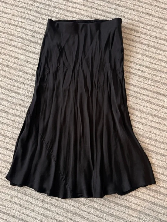 Wilfred Black Satin Midi Slip Skirt - Picture 4 of 6